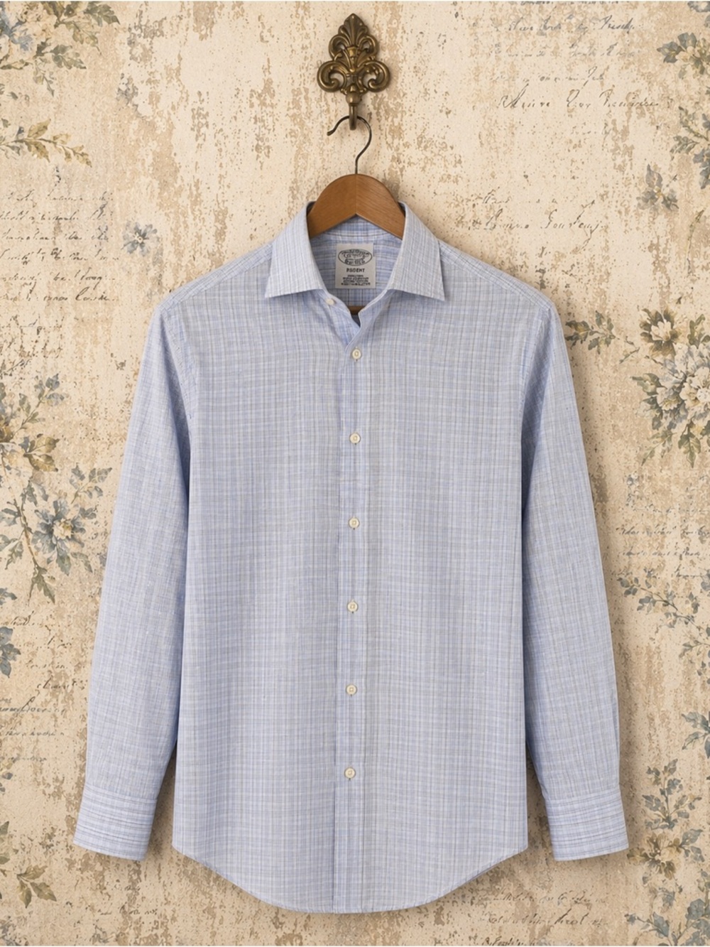 Brooks Brothers plaid collared button down casual dress shirt 16 1/2 L